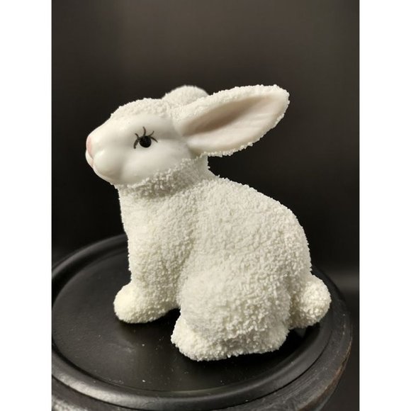 Snowbunnies Figurine - White Porcelain Bunny Rabbit - Picture 1 of 5